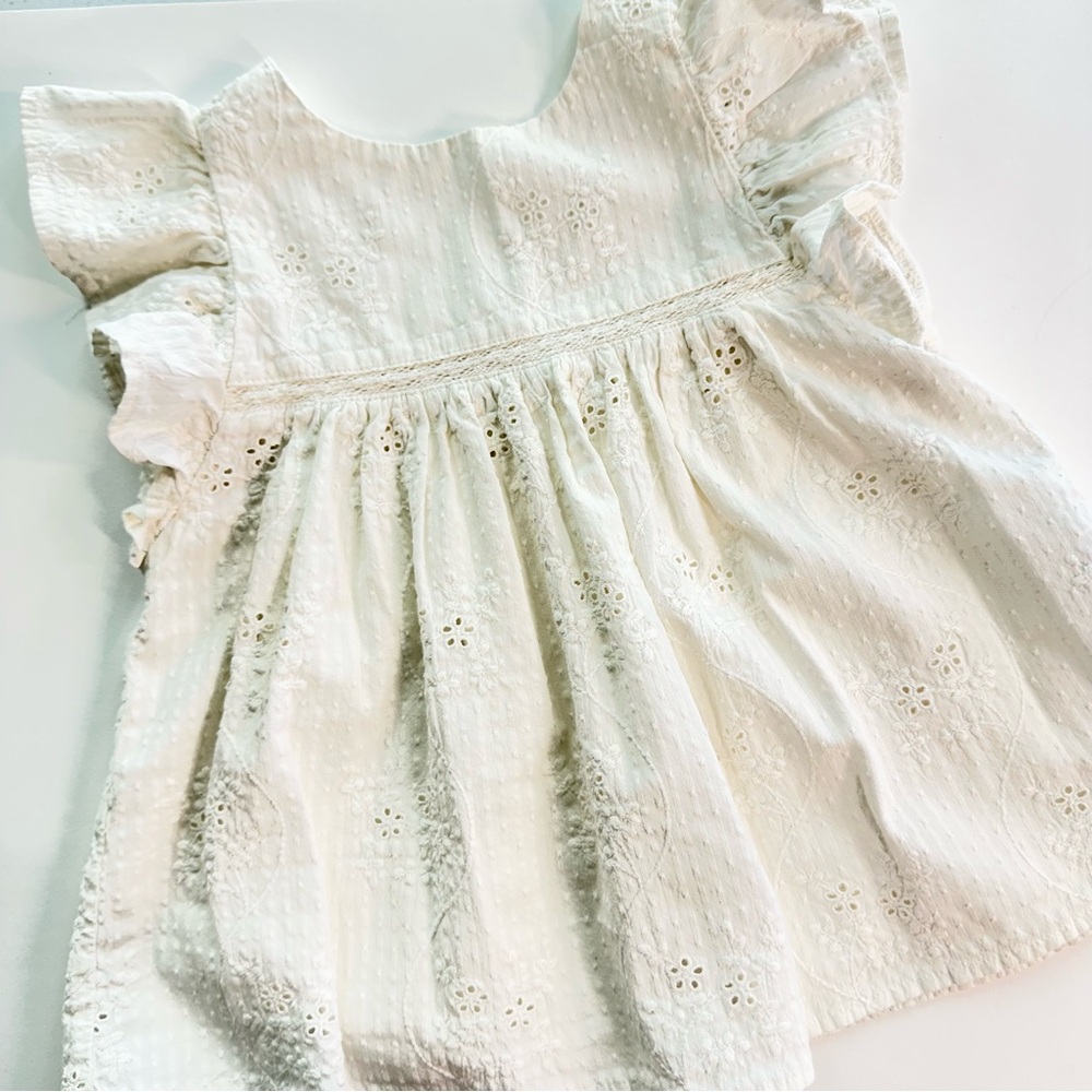 Zara Cream Eyelet Dress